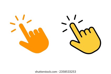 Hand click icon set  for web and mobile app. pointer sign and symbol. hand cursor icon