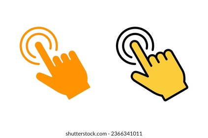 Juego de iconos de mano para la aplicación web y móvil. símbolo y signo de puntero. icono del cursor de mano