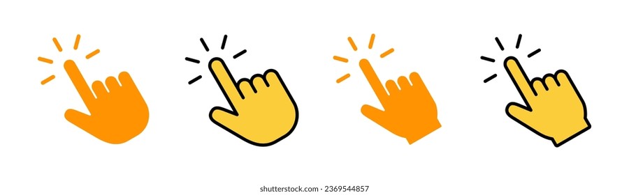 Hand click icon set  for web and mobile app. pointer sign and symbol. hand cursor icon