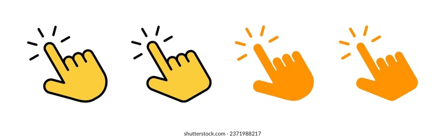 Hand click icon set  for web and mobile app. pointer sign and symbol. hand cursor icon