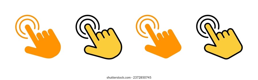 Hand click icon set  for web and mobile app. pointer sign and symbol. hand cursor icon