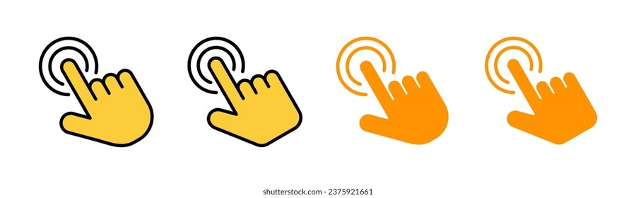 Hand click icon set  for web and mobile app. pointer sign and symbol. hand cursor icon