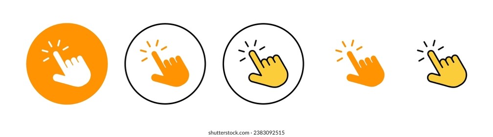 Hand click icon set  for web and mobile app. pointer sign and symbol. hand cursor icon