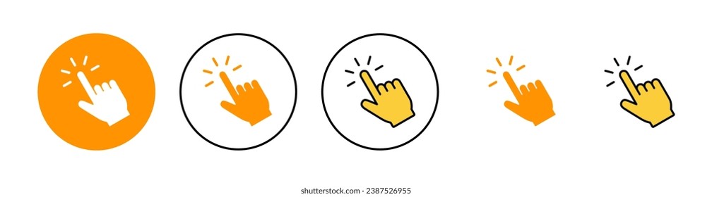 Hand click icon set  for web and mobile app. pointer sign and symbol. hand cursor icon
