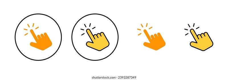 Hand click icon set  for web and mobile app. pointer sign and symbol. hand cursor icon