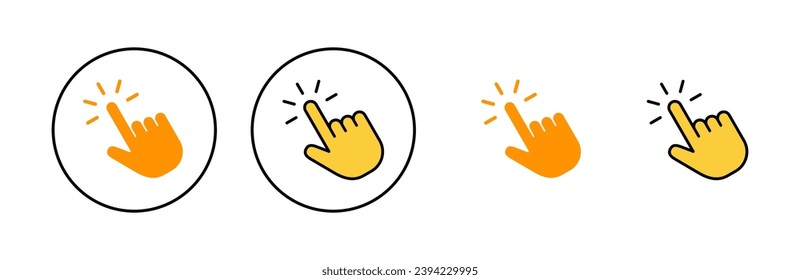 Hand click icon set  for web and mobile app. pointer sign and symbol. hand cursor icon