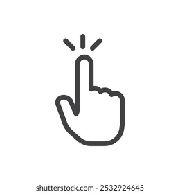 Hand-Klick-Symbol Einfache Kontur, Vektorlogo