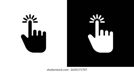 Hand click icon in solid flat trendy design style.