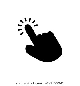 Símbolo de ícone de clique manual para aplicativos e sites. sinal de ponteiro e símbolo. ícone de cursor manual