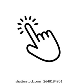 Hand click icon symbol for apps and websites. pointer sign and symbol. hand cursor icon