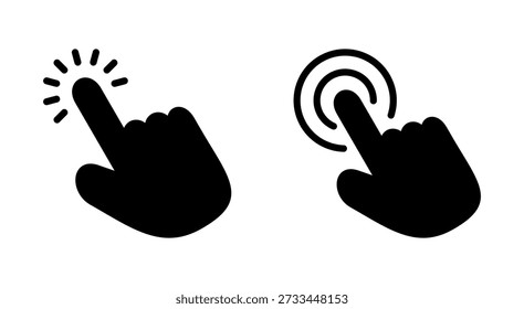 Hand click icon symbol for apps and websites. pointer sign and symbol. hand cursor icon