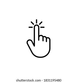 Hand click icon symbol vector on white background