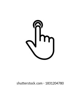 Hand-Klicken-Symbol-Vektorgrafik auf weißem Hintergrund
