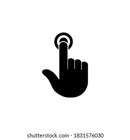 Hand click icon symbol vector on white background
