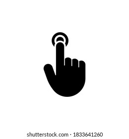 Hand click icon symbol vector on white background