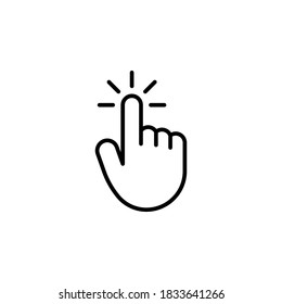 Hand click icon symbol vector on white background