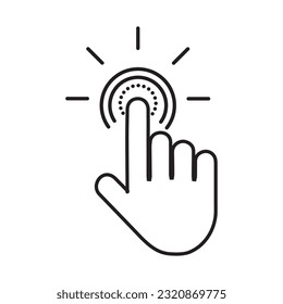 Hand click icon symbol vector isolated on white background