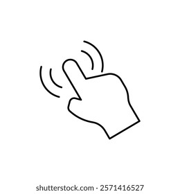 Hand click icon Thin line vector