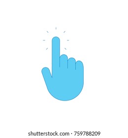 Hand click icon, thin line