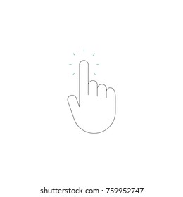 Hand click icon, thin line