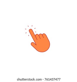 Hand click icon, thin line