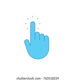 Hand click icon, thin line