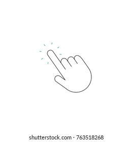 Hand click icon, thin line