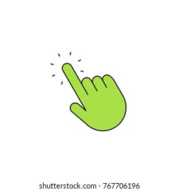 Hand click icon, thin line