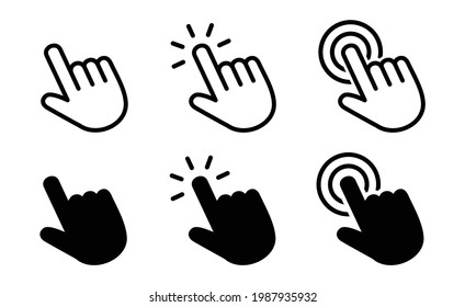 Hand click icon, Hand touch symbol vector