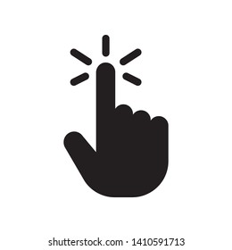 Hand click icon in trendy flat style design. Vector graphic illustration. Click symbol for website design, logo, app, and ui. EPS 10.