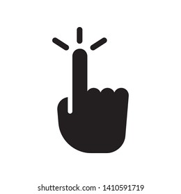 Hand click icon in trendy flat style design. Vector graphic illustration. Click symbol for website design, logo, app, and ui. EPS 10.