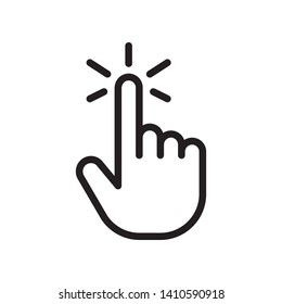 Hand click icon in trendy outline style design. Vector graphic illustration. click symbol for website design, logo, app, and ui. Editable vector stroke. EPS 10.