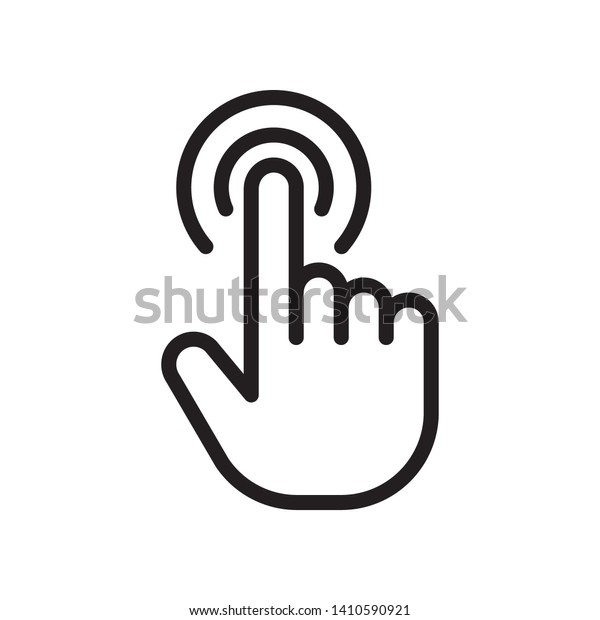 Hand click icon in trendy\
outline style design. Vector graphic illustration. click symbol for\
website design, logo, app, and ui. Editable vector stroke. EPS\
10.