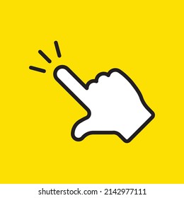 Hand click icon. Vector clicking pointer finger.