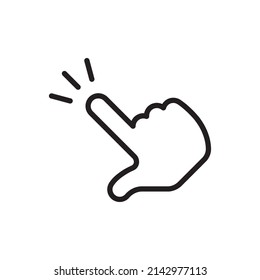 Hand click icon. Vector clicking pointer finger.