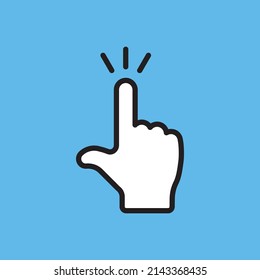 Hand click icon. Vector clicking pointer finger.