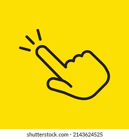 Hand click icon. Vector clicking pointer finger.
