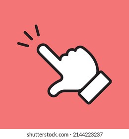 Hand click icon. Vector clicking pointer finger.