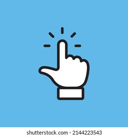 Hand click icon. Vector clicking pointer finger.