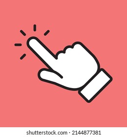 Hand click icon. Vector clicking pointer finger.