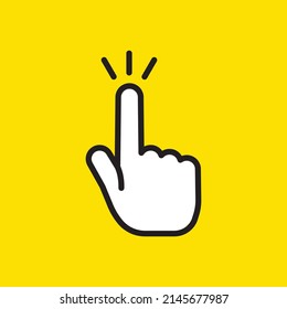 Hand click icon. Vector clicking pointer finger.