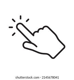 Hand click icon. Vector clicking pointer finger.