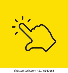 Hand click icon. Vector clicking pointer finger.