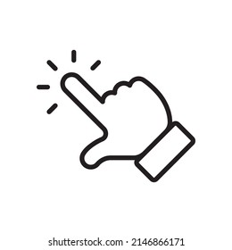 Hand click icon. Vector clicking pointer finger.