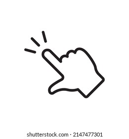 Hand click icon. Vector clicking pointer finger.