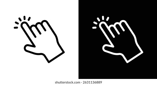Colección de Vector de icono de Hacer clic de mano. ilustración de signo de Vector