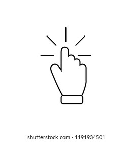 Hand click icon vector, cursor symbol. Press pictogram, flat vector sign isolated on white background. Simple vector illustration for graphic and web design.