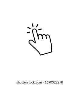 Hand Click Icon Vector. Hand Cursor Icon 