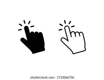 Hand click icon vector. Hand cursor icon 