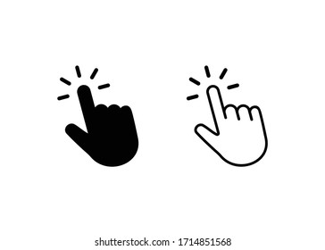 Hand Click Icon Vector. Hand Cursor Icon 